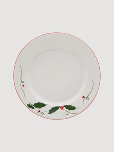 Handbeschilderd kerst ontbijtbord Holly