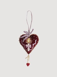 Handgemaakte kerstornamenten Heart Candle, 2-delig