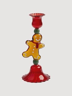 Kerst kandelaar Gingerbread van borosilicaatglas