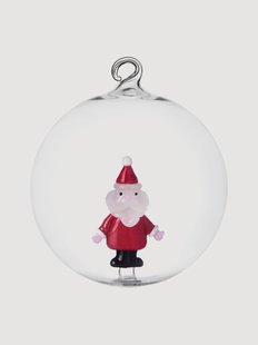 Handgemaakte glazen kerstbal Christmas Tales met kerstman