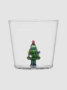 Handgemaakte tumbler Christmas Tales met kerstboompje