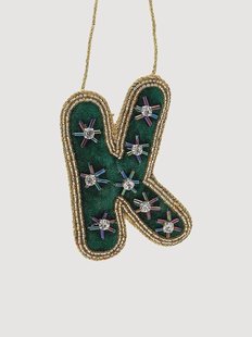Handgemaakt kerstornament Initial