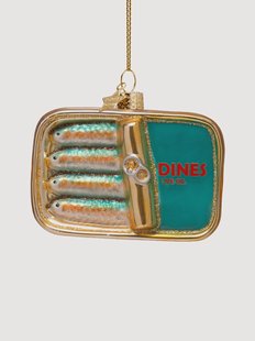 Mondgeblazen kerstornament Blue Sardines