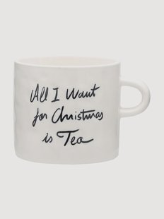 Handgemaakte XL kerstbeker All I Want Is Tea