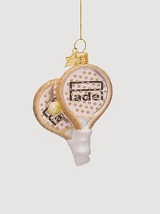 Mondgeblazen kerstornament Padel Racket