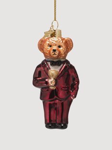 Mondgeblazen kerstornament Beer In Clothes