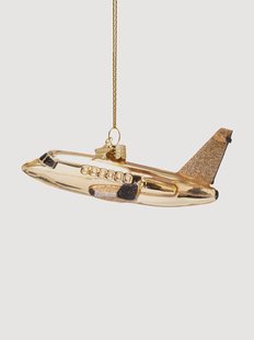 Mondgeblazen kerstornament Airplane