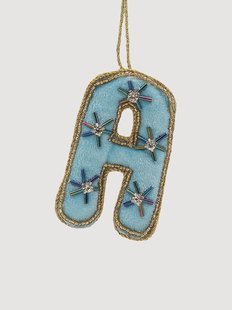 Handgemaakt kerstornament Initial