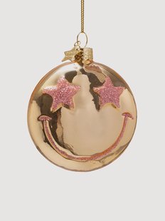 Mondgeblazen kerstornament Smiley Star