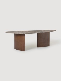 Organisch gevormde eettafel Meadow met marmeren blad, in verschillende formaten