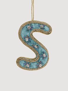 Handgemaakt kerstornament Initial