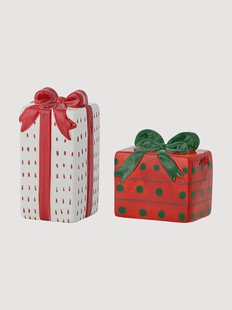 Handbeschilderde kerst zout- &amp; peperstrooier Marnia, 2-delig