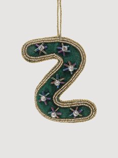 Handgemaakt kerstornament Initial