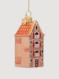 Mondgeblazen kerstornament Amsterdam Canal House