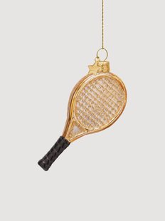 Mondgeblazen kerstornament Tennis Racket