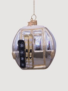 Mondgeblazen kerstornament Ski Gondola