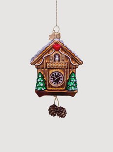 Mondgeblazen kerstornament Cuckoo Clock
