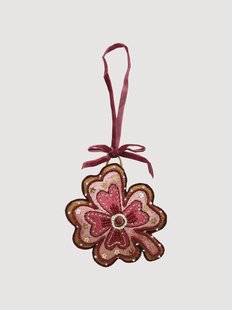 Handgemaakte kerstornamenten Lucky Clover, 2-delig