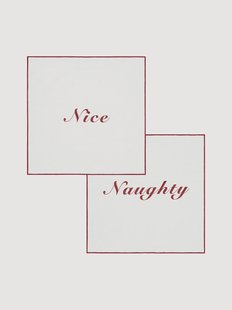 Handgemaakte servetten Naughty &amp; Nice, 2-delig