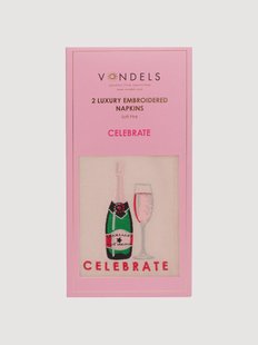 Geborduurde servetten Celebrate, 2-delig