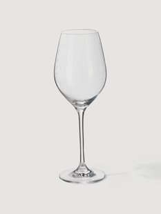 Kristallen witte wijnglazen Estrella met winters motief, 4-delig