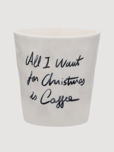 Handgemaakte kerstbeker All I Want Is Coffee