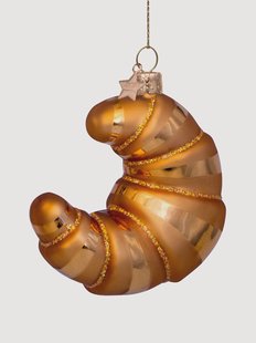 Mondgeblazen kerstornament Croissant