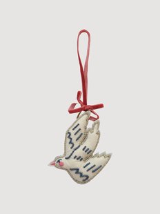 Handgemaakte kerstornamenten White Swallow, 2-delig