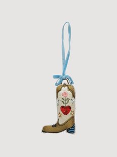 Handgemaakte kerstornamenten Cowboy Boot, 2-delig