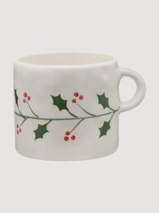 Handbeschilderde XL kerstbeker Holly