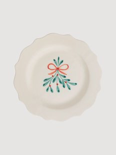 Handbeschilderd ontbijtbord Mistletoe
