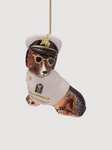 Mondgeblazen kerstornament Captain Dog