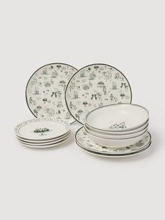 Design kerstserviesset Clarette van Agathe Marty, 4 personen, 12-delig