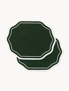 Kerst placemats Amela met golvende randen, 2-delig