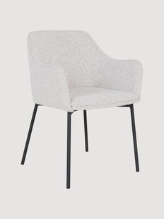 Boucl&eacute; eetstoelen Melilla met armleuningen, 2-delig