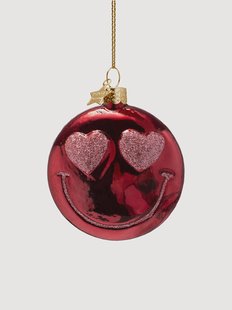 Mondgeblazen kerstornament Smiley Heart