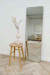 Rechthoekige spiegel met afgeronde hoek 170x50cm - Greige
