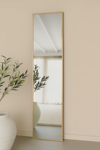 Rechthoekige spiegel 180x40cm - Zacht Goud