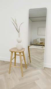Rechthoekige spiegel met afgeronde hoek 170x50cm - Mat Wit