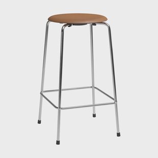 Fritz Hansen High Dot counter stool 4 poten Essential walnut leer-chroom