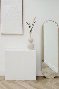 Ovale spiegel Eikenhout 150x45 cm