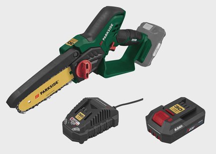 PARKSIDE Mini accu-kettingzaag 20 V, met accu 2 Ah en lader 2,4 A, Limited Edition