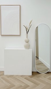 Ovale spiegel 150x45 cm - Mat Wit