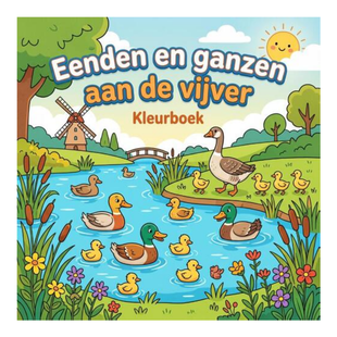 Eenden en ganzen aan de vijver