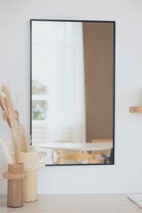 Rechthoekige spiegel 90x60cm - Zwart
