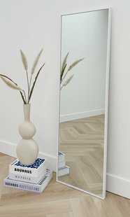 Rechthoekige spiegel 125x40cm - Mat Wit