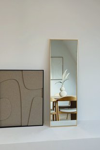 Rechthoekige spiegel 125x40cm - Zacht Goud