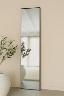 Rechthoekige spiegel 180x40cm - Zwart