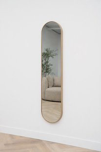 Ovale spiegel Eikenhout 180x40 cm