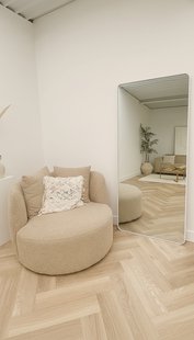 Rechthoekige spiegel met afgeronde hoek 180x80cm - Mat Wit